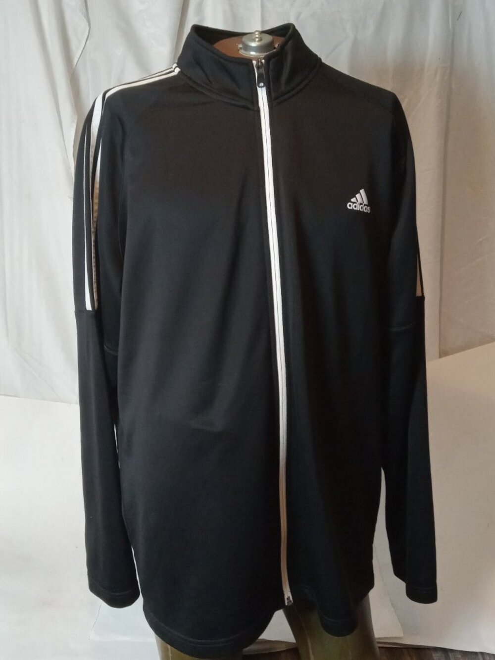 Adidas Men's Essentials Warm-Up 3 Stripes Track Top Jacket 2XL Black Golf